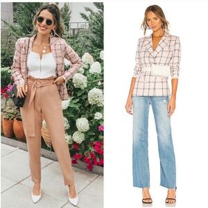 Lovers + Friends Trinity Plaid Linen Blazer Size XL NWT